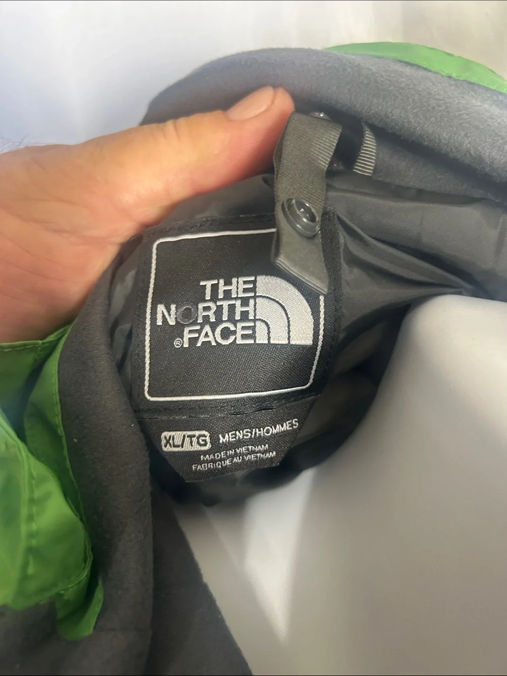 The North Face Green and Tan Hooded Rain Jacket